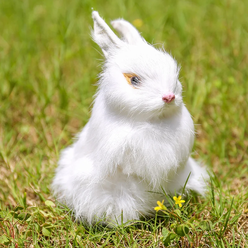 15CM Mini Mielas Triušiai Pliušiniai Žaislai Kailio Tikroviška Gyvūnų Easter Bunny Modeliavimas Rabbit Žaislas Modelis Gimtadienio Dovana