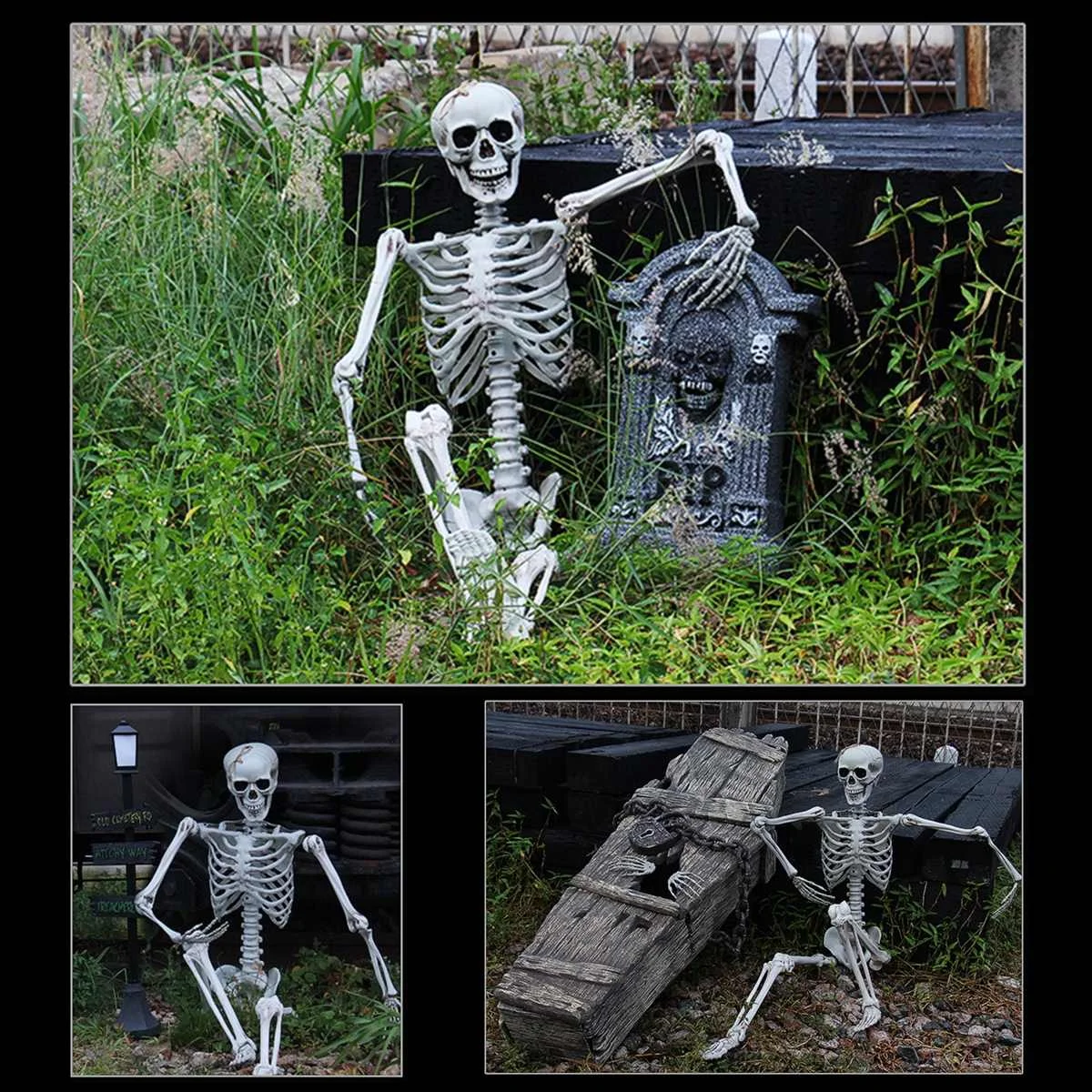 170cm Helovinas Skeletas Modeliavimas Žmonėms Skeletas Ornamentu Halloween Party Bar Haunted House Rekvizitai Namų Puošybai Patvarus