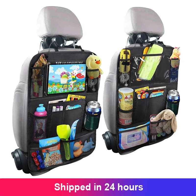1PC Automobilio galinės Sėdynės Organizatorius Vaikams Automobilių galinių sėdynių Padengti Gynėjas su Touch Screen Tablet Turėtojui Ateityje Kilimėliai su Kišenėje Žaislai