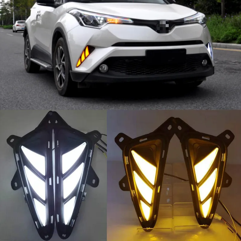 1Set LED DRL Toyota C-HR CHR. 2016 m. 2017 m. 2018 m. 2019 m., Šviesos važiavimui Dieną galinio bamperio Galinis Rūko Žibintas Stabdžių žibintas Įspėjamoji lemputė