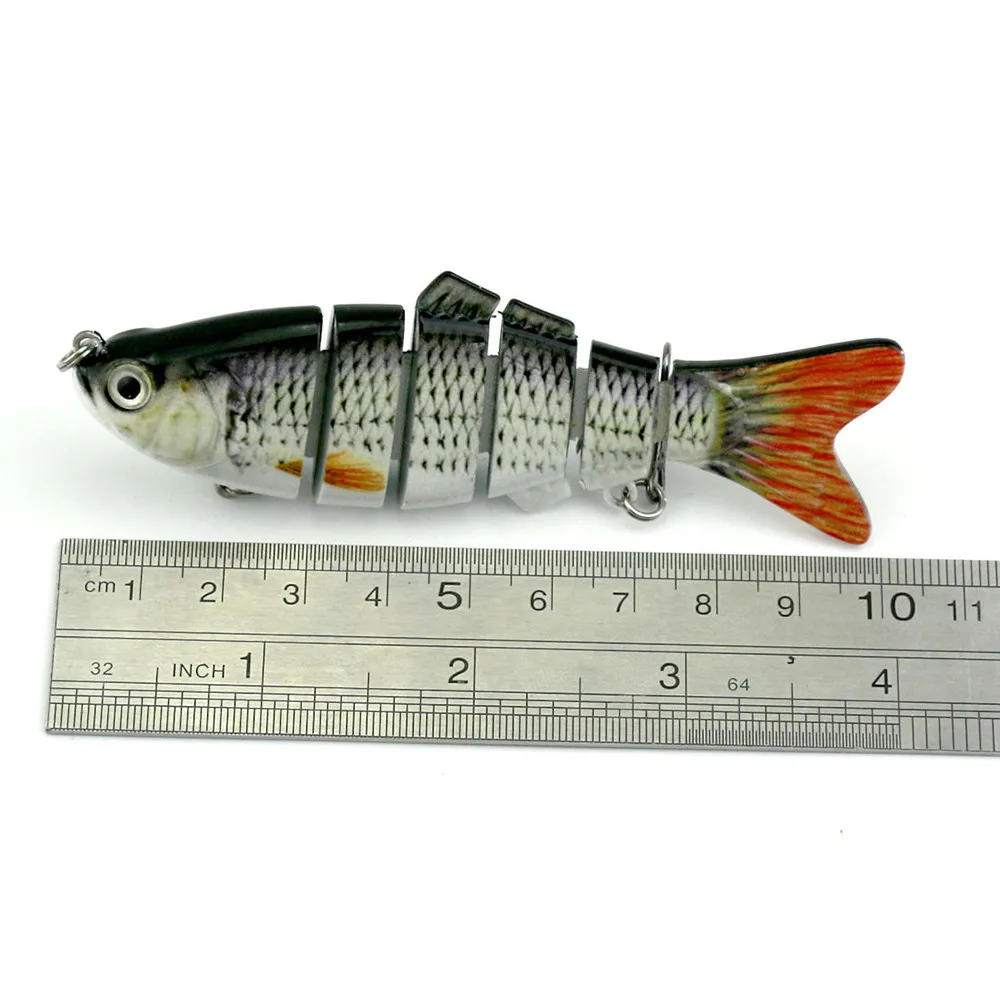 1pcs 10cm, Tikroviški žuvų masalas Wobblers 6 Segmento Swimbait Jaukų Suku jaukai, Masalai Sunku Masalu Jaukų Crankbait žuvys