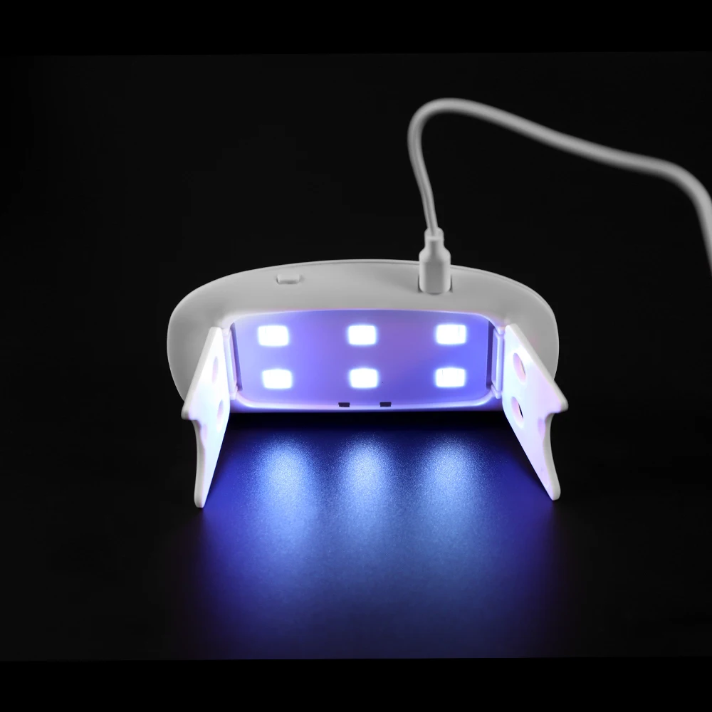 1pcs 6W Nagų Mašina, Džiovintuvas UV LED Lempos Nešiojamų Micro USB Kabelis Namuose Naudoti Nail UV Gelio Lako Džiovintuvas 6 LED Lempos, Nagų Dailės Priemonės