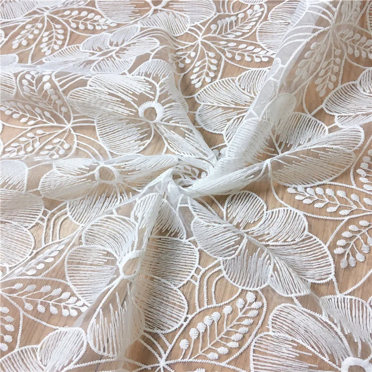 2 Metrų Mados high-end nėrinių Balta Akies žakardo tiulio siuvinėjimo nėrinių audinio suknelė sijonas 