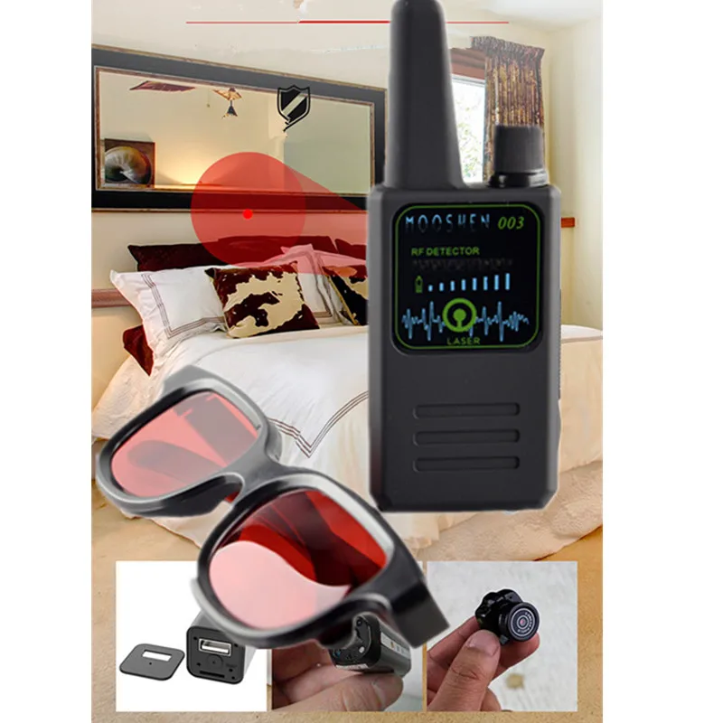 2019 Multi-funkcija Anti-spy Detektoriumi, vaizdo Kameros GSM Garso Klaidą Finder GPS Signalų Detektorius Mažas Objektyvas Infraraudonųjų spindulių Akiniai Finder M003