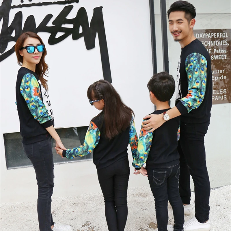 2019 šeimos derinti drabužius motina, tėvas, duktė, sūnus komplektus drabužių hoodies palaidinės šeima atrodo harajuku tracksuit