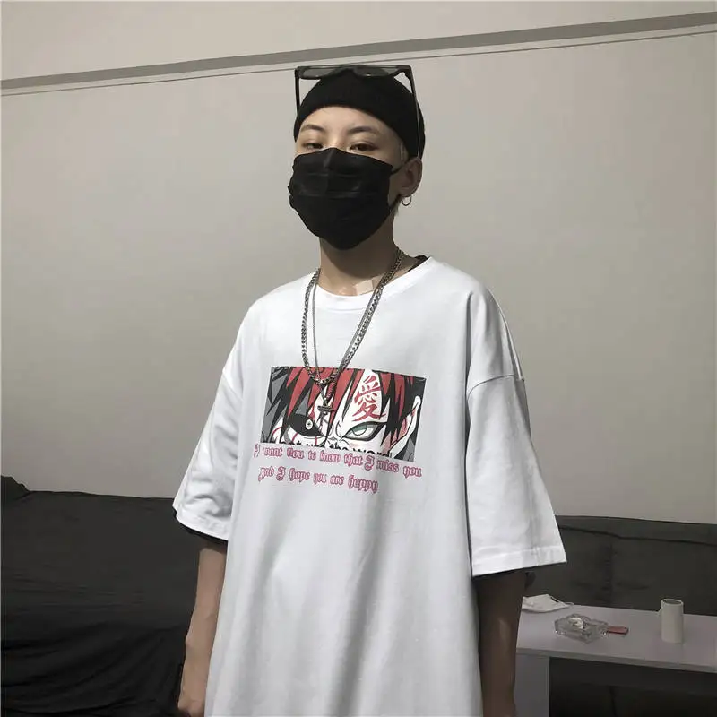 2020 M. Japonija Naruto Marškinėlius Streetwear Vyrų Kietas Laisvi Marškinėliai Mados Atsitiktinis Punk T Marškinėliai Vyrams Vasaros Amino Animacinių Filmų Tshirts Berniukai
