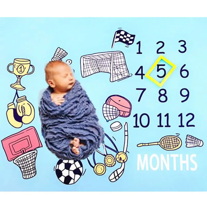 2020 Naujas Mėnesio Kūdikis Etapas Antklodė Naujagimiui Nuotrauka Fone Rekvizitai Daugkartinio naudojimo Kūdikiams, Kūdikių Swaddling Antklodė Fotografijos
