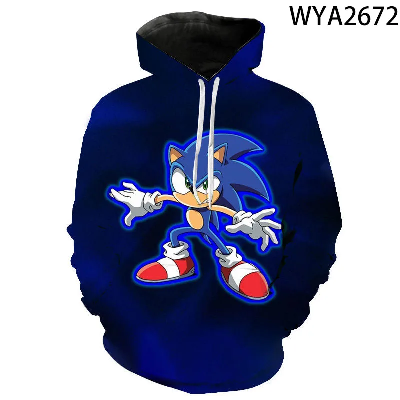 2020 Naujas Sonic The Hedgehog Animacinių filmų Anime 3D Hoodies Vyrų, Moterų, Vaikų, Susagstomi megztiniai Megztinis Berniukui, Mergina Vaikų Streetwear Hoodie