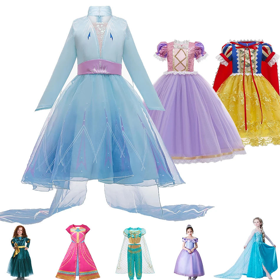 2020 m. Nauja Suknelė Mergaitėms Helovinas snieguolė Princesė Dress up Kostiumas Vaikų Šalis Išgalvotas Suknelės, VestidoS