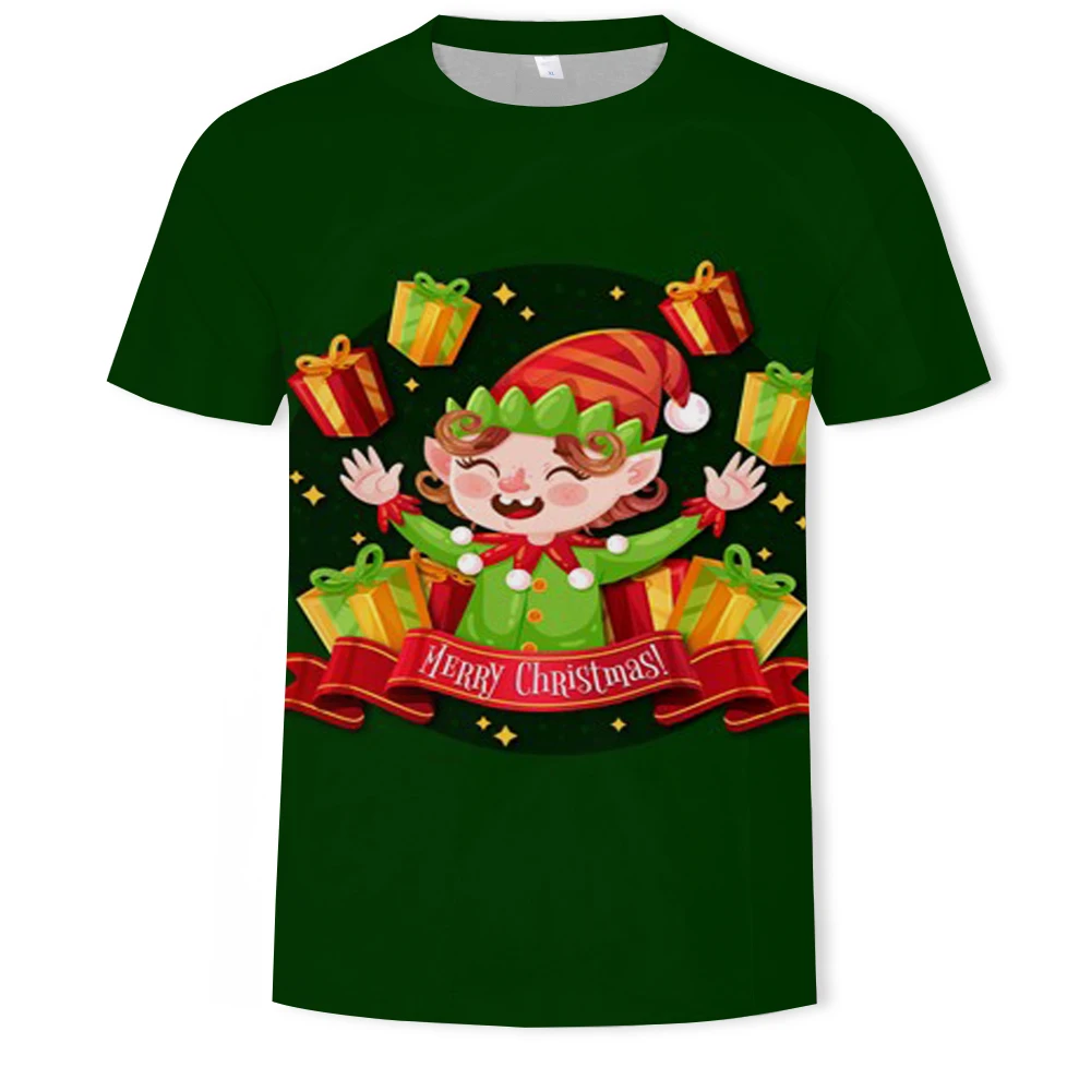 2021 Kalėdų 3D spausdinimo vyrų ir moterų mados trumparankoviai marškinėliai Kalėdų Išvakarėse lauko atsitiktinis palaidų žmogaus T-shirt