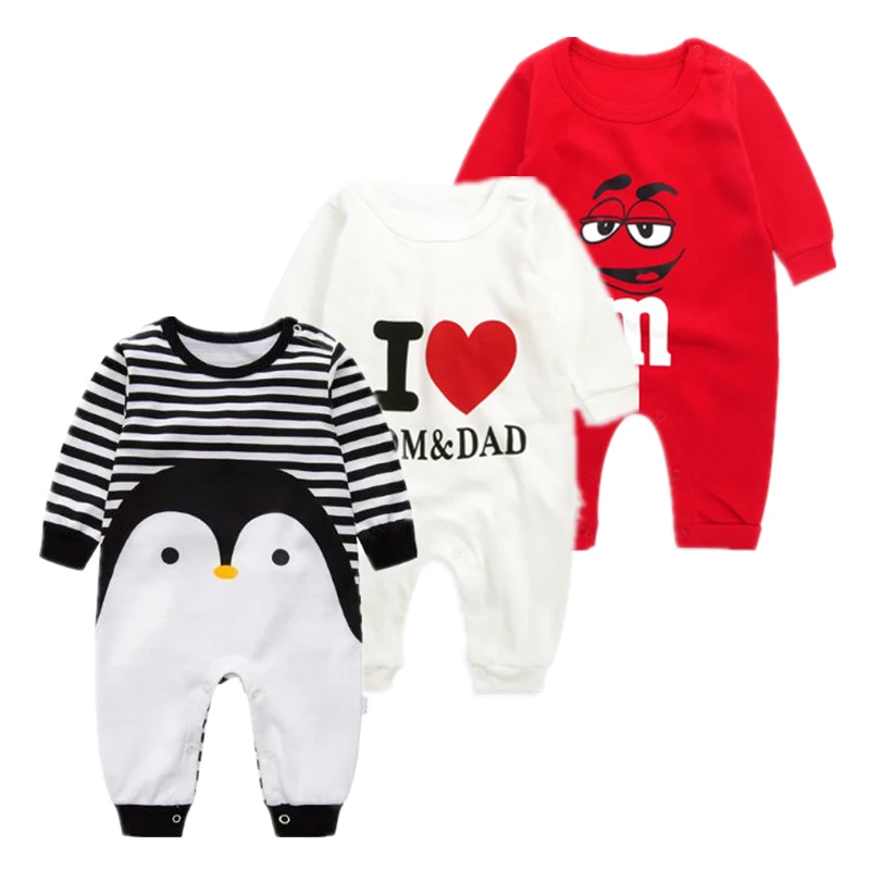 2021 Kūdikių Pavasarį, Rudenį Dėvėti Medvilnės Animacinių Filmų Penguin Style Berniukas Drabužius Naujagimiui Mergina Drabužių Kūdikiams Jumpsuit Vaikiški Drabužiai