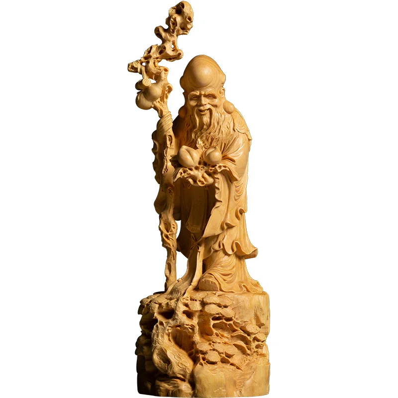 22cm Rytų Mediniai Gimtadienio Žvaigždė Statula ilgaamžiškumas Dievo paveikslas Kinijos liaudies amatų vyras dovanų medžio drožyba namų dekoracijos