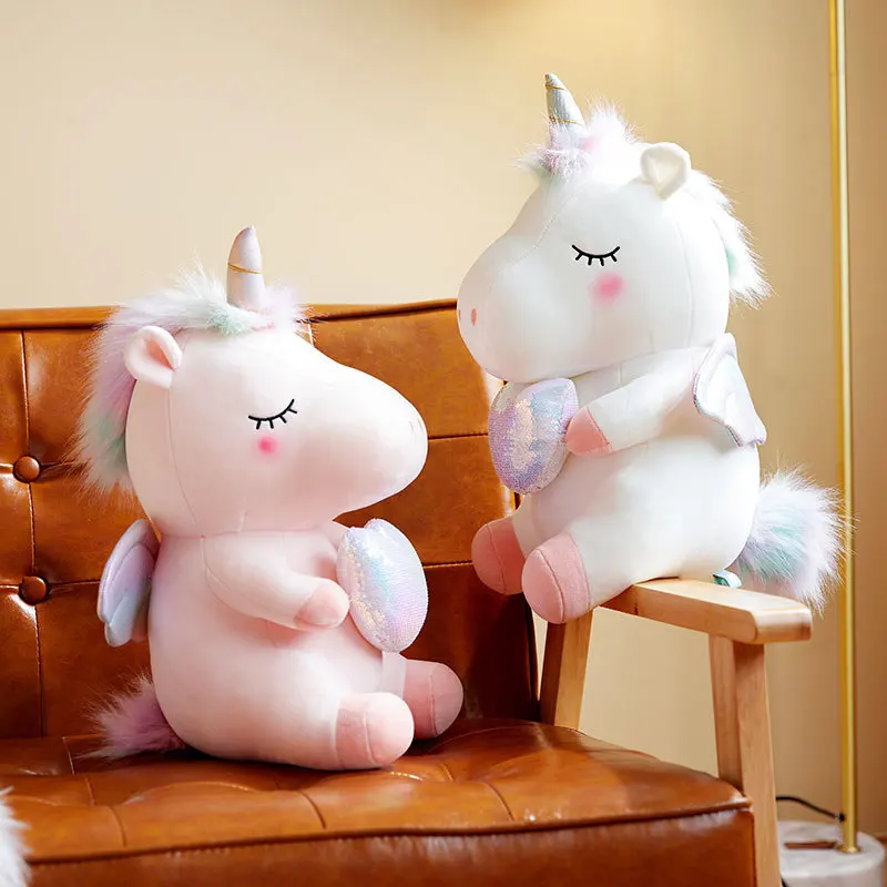 25cm Vienaragis su Meilužis Širdis Pliušinis Žaislas Kawaii Pagalvės Plushies Įdaryti Anime Lėlės Girl Gimtadienio Dovana