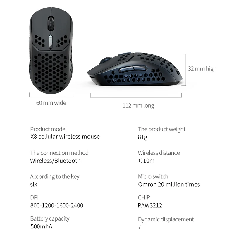 2IN1 Korio 2.4 GHz Wireless Gaming Mouse 
