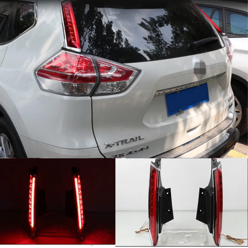 2VNT Skirti Nissan X-trail T32-2019 Automobilio LED užpakalinis Žibintas Galinis Bamperis žibintas Stabdžių Žibintas Auto Lemputės Apdailos Lempos