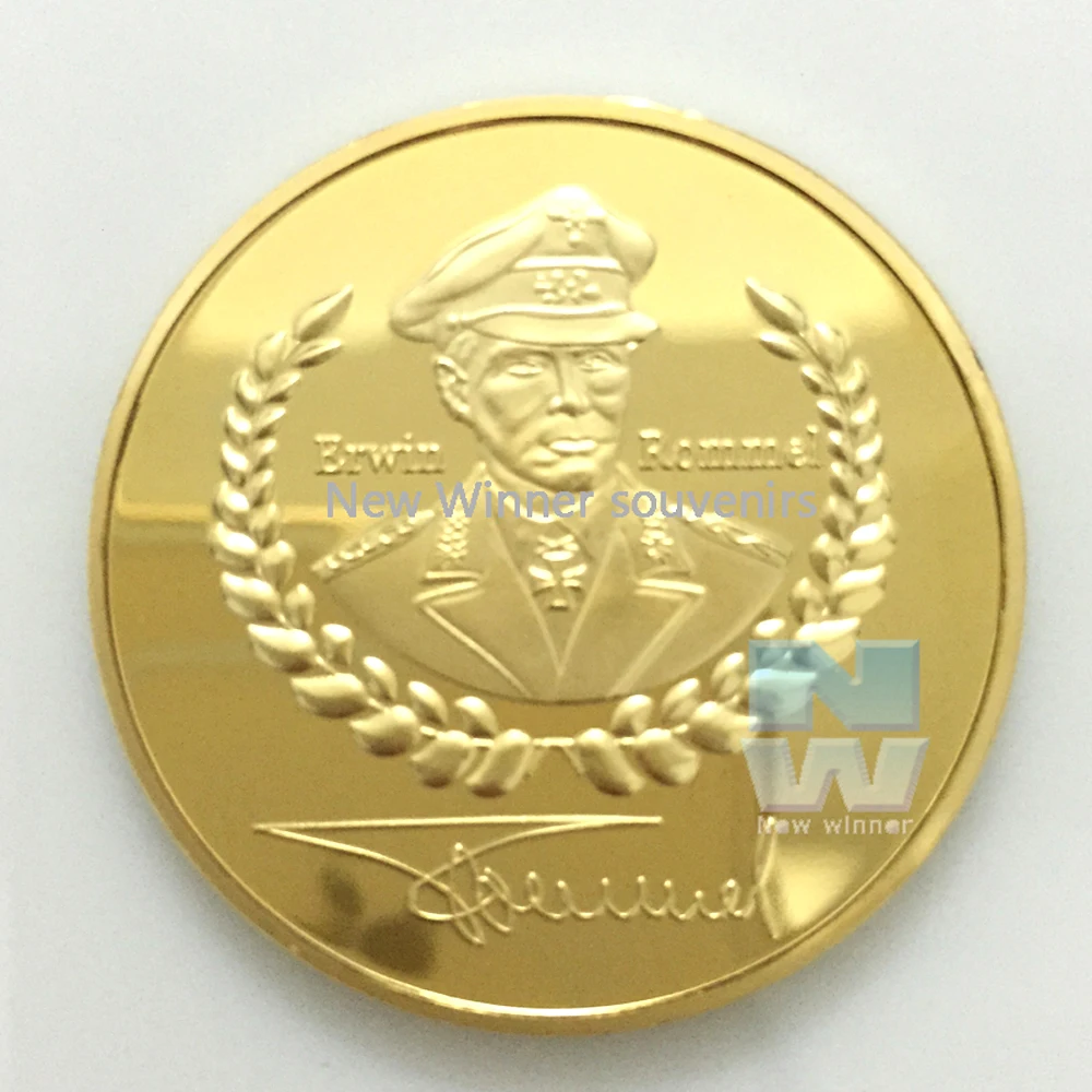 2vnt/daug Erwin Rommel Auksą, Padengtą Monetos Vokietijos Karo Iššūkis progines monetas Sumaišykite Kad Karšta !!!
