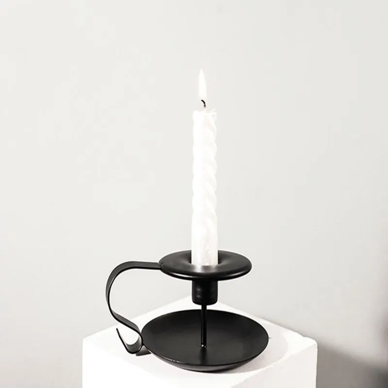 2vnt Šiaurės Juodojo Aukso Metalo Žvakių Laikiklis Apvalus Geležies Meno kaarsen Žvakidė Stalo Vakarienė Darbalaukio Ornamentu Namų Dekoro Prekių