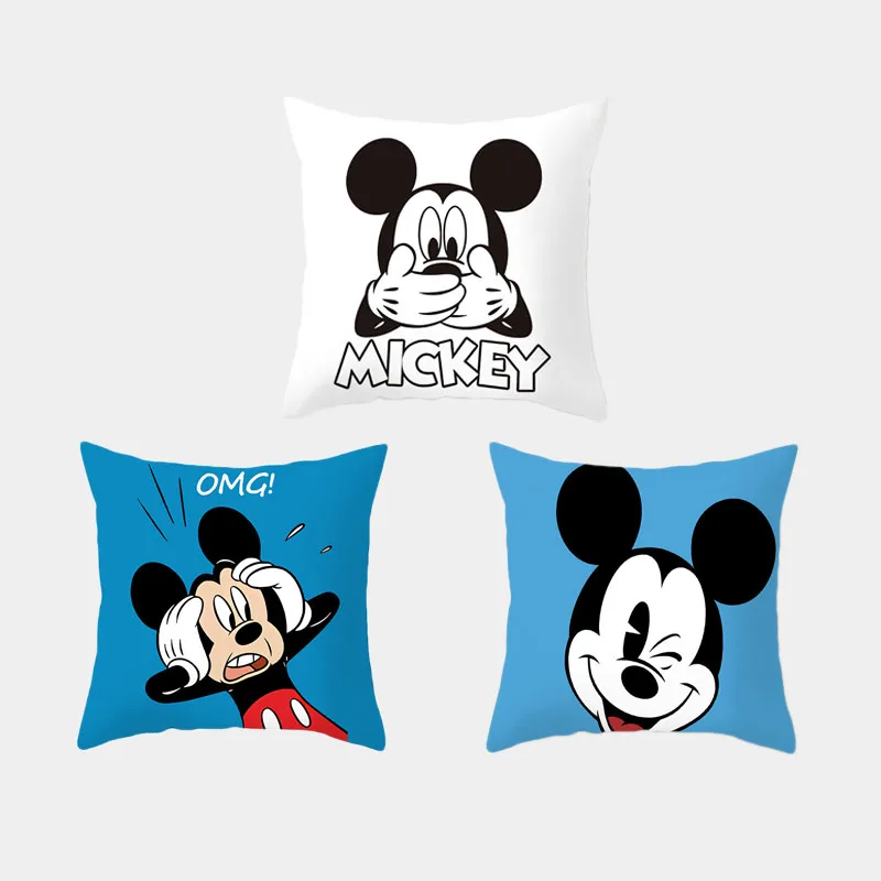 3 vnt Disney Mickey Minnie Pagalvės užvalkalą 45 * 45cm Animacinių filmų anime pagalvės užvalkalą Kambarį apdailos užvalkalas Sofos užvalkalas