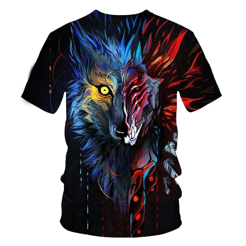 3D vaikai juokingi gyvūnų fox T-shirt harajuku T-marškinėliai, vyriški ir moteriški marškinėliai mados vasaros top hip-hop T-shirt streetwear