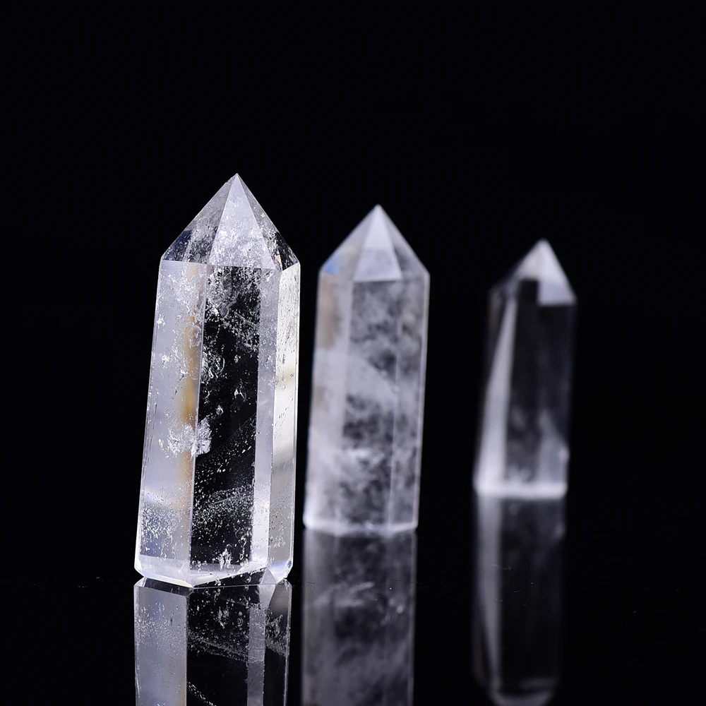 4-7cm 1pcs Gamtos aišku, kvarco kristalo vieno nurodė skiltyje dekoro dovanos, Pakabučiai Kolekcionavimo