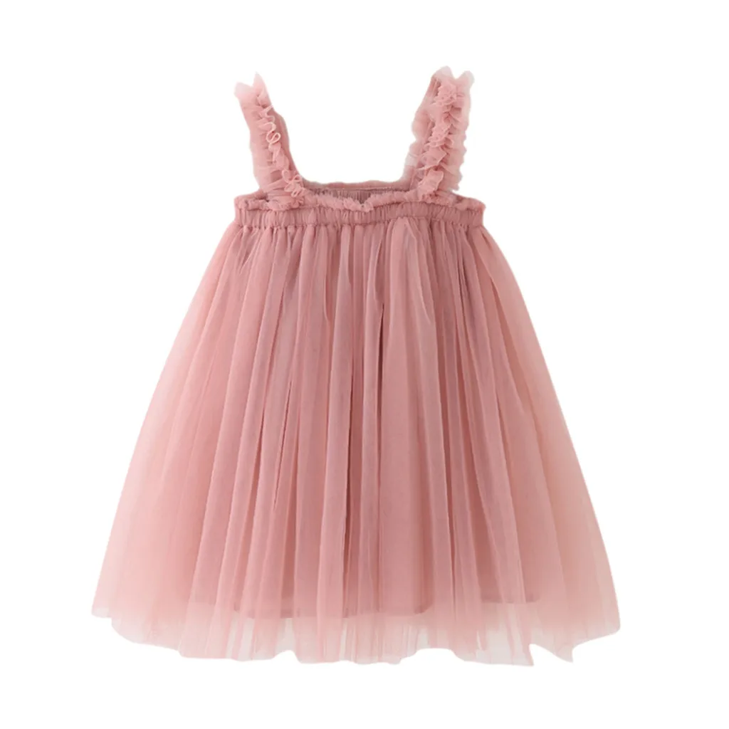 #40 Baby Girl Dress Sprogimo Bamblys Vaikams, Vaikų, Kūdikių, Mergaičių Sweet Pink Princess Drabužius Dirželis Kieto Tiulio Suknelė Платье 2021