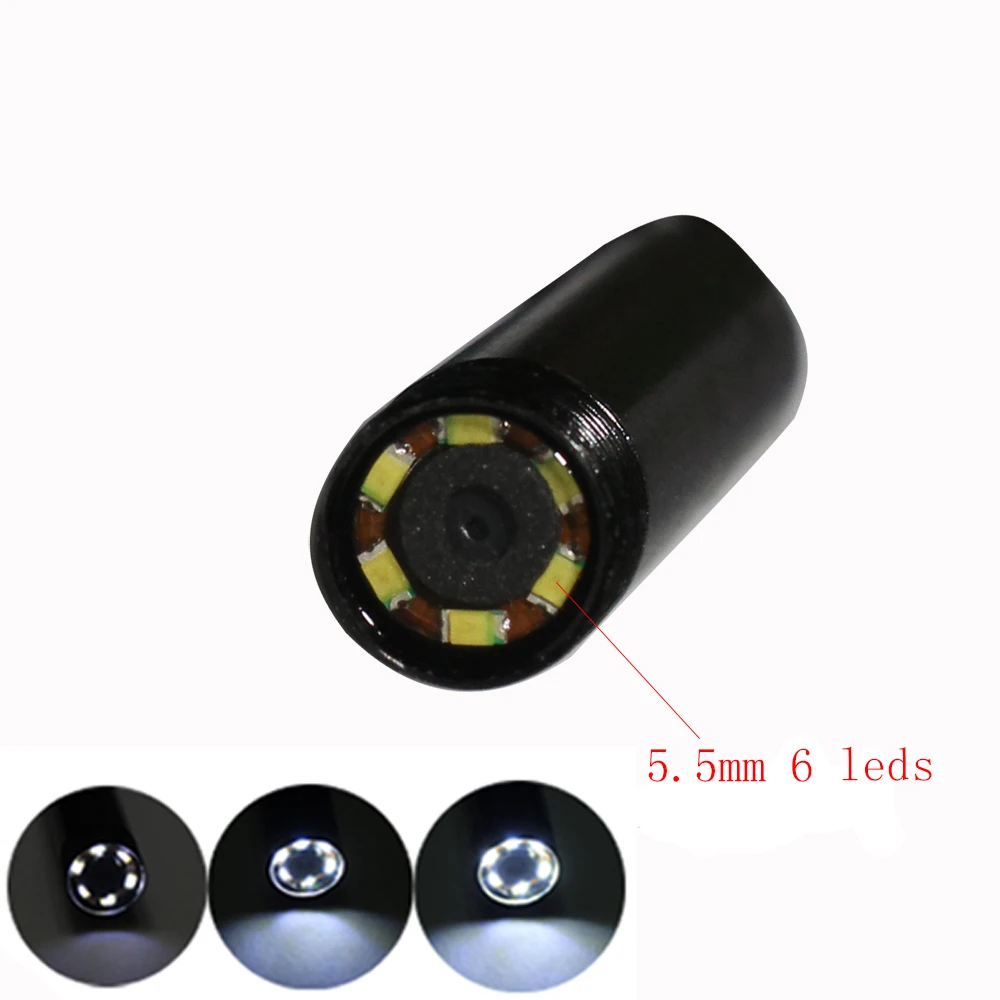 5,5 mm 2m Objektiv HD USB Endoskop Cam IP68 Wasserdichte 6 Led Inspektion Rohr Endoskop Kamera Endoskop Für 
