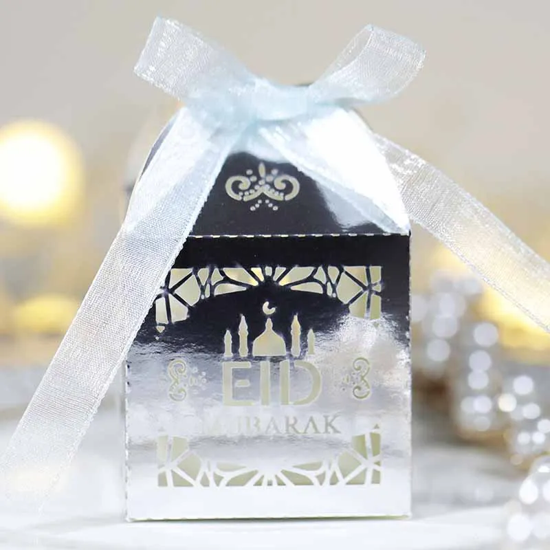 50pcs Laimingas Eid Mubarakas Saldainių Dėžutė Ramadanas Kareem Dovanų Dėžutės Naudai Lauke Islamo Musulmonų Festivalis al-Fitr Eid Įvykis Šalies Prekių