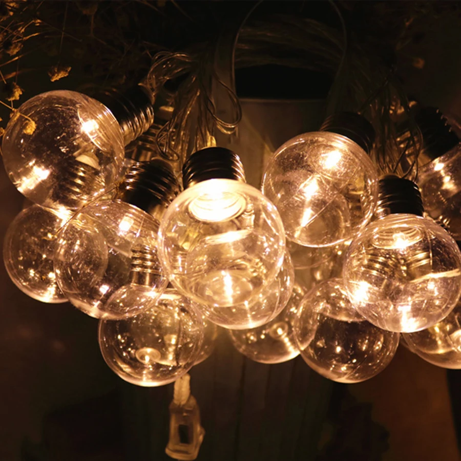 5M 20 LED pasaulyje Styginių Šviesos Lauko G50 Lemputes Pasakų Žibintai Girliandą Sodo Kiemo Vestuves kalėdinė Dekoracija Lengvoji Grandinė