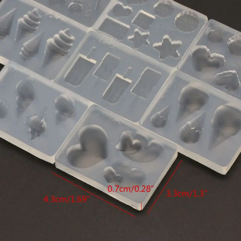 8Pcs Maisto 3D Akrilo Pelėsių Rinkinys Nagų Dailės PASIDARYK pats Apdailos Ledų, Sausainių Mišinį Dizaino Epoksidinės Dervos Pelėsių Papuošalai Formavimo Priemonės