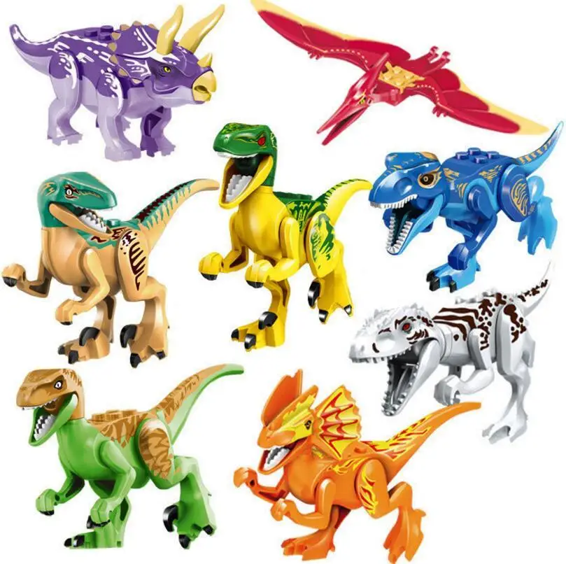 8pcs/daug Dinozaurai iš Juros periodo Veiksmų Žaislai Pav Amino Pasaulio Kino Žaislas 