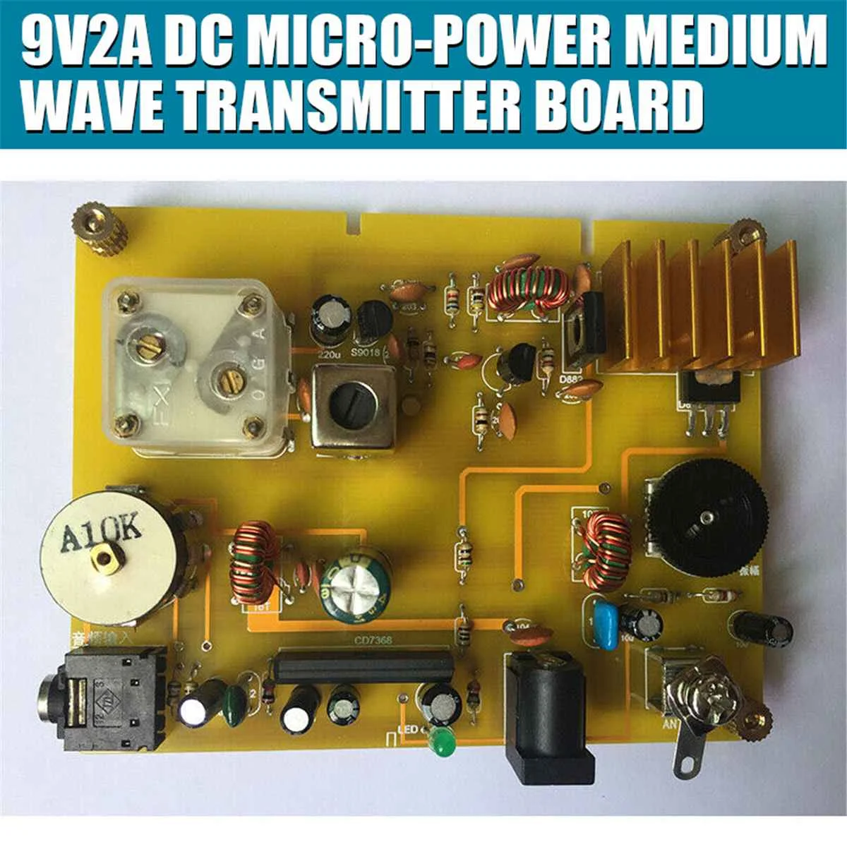 9V 2A DC Micro-Galia Vidutinių Bangų Siųstuvas Valdybos Surinkti 530 ~ 1600KHZ Bandymų Kristalų Radijo buityje