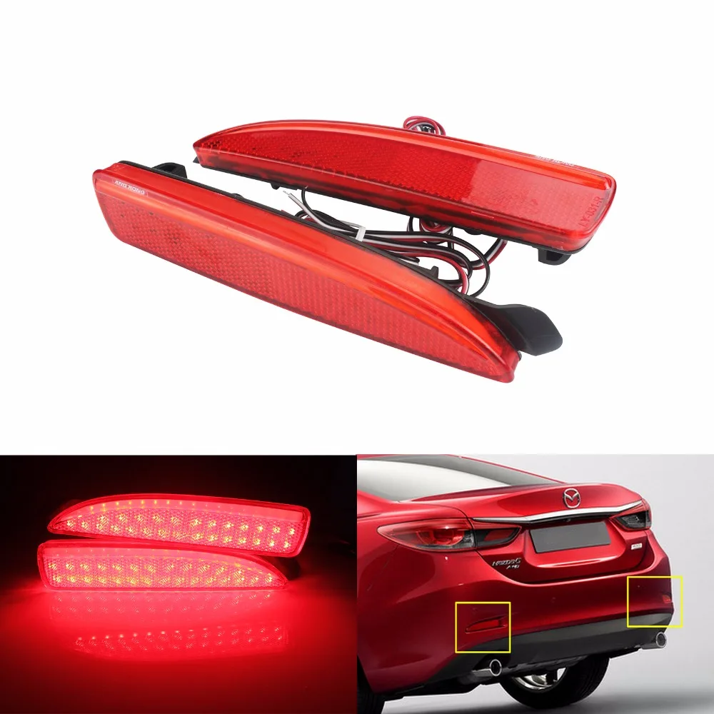 ANGRONG 2x Raudonos spalvos Galinio Bamperio Atšvaito LED Liekamosios Stabdymo Stabdžių Šviesos Mazda 3 Axela BM (sedanas 4 durų tik) 2013 m.-iki(CA240)