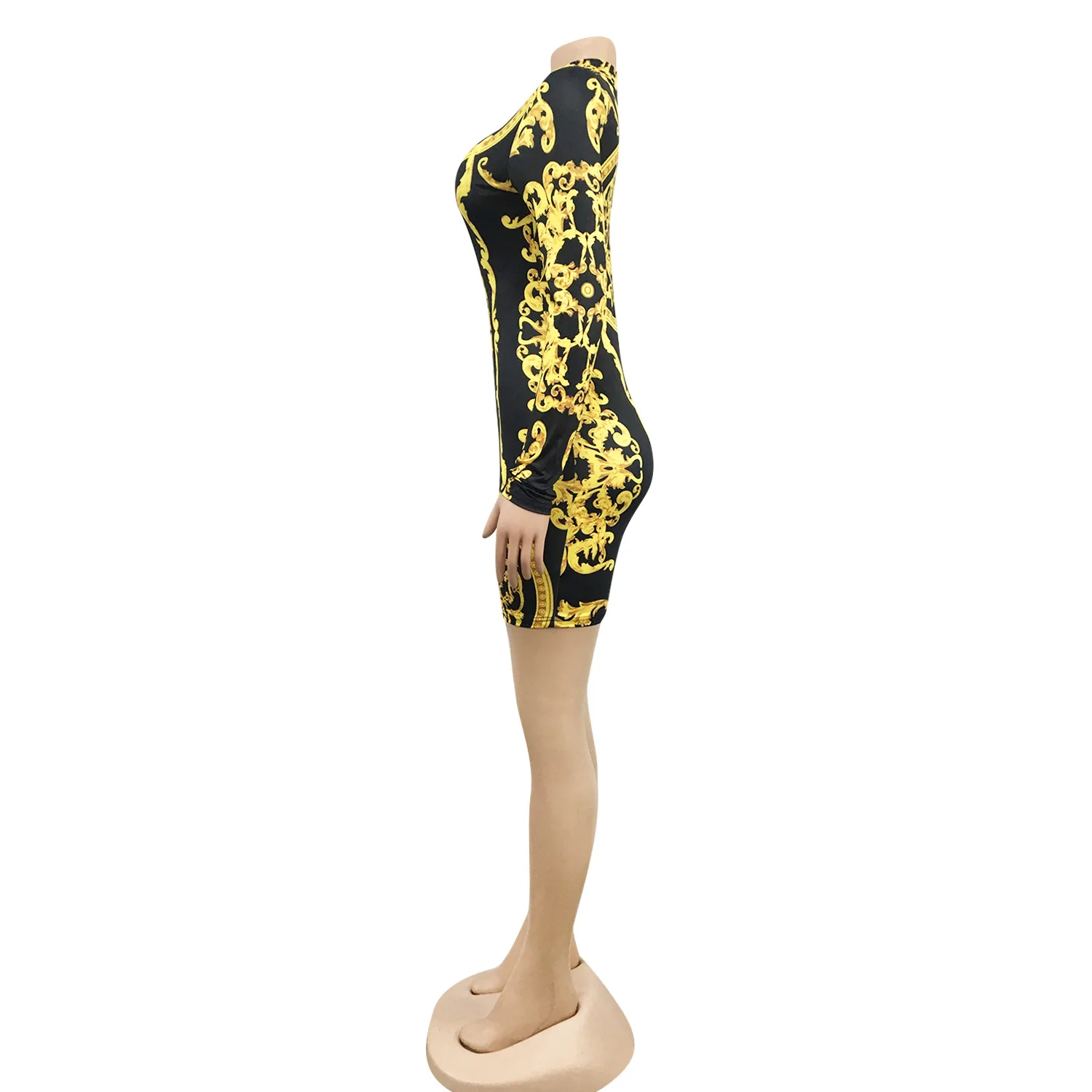 ANJAMANOR Mados Derliaus Spausdinimo ilgomis Rankovėmis Šortai Rompers Bodycon Vienas Gabalas Jumpsuit Clubwear Rudenį 2020 Moterų Drabužių D42-CC21