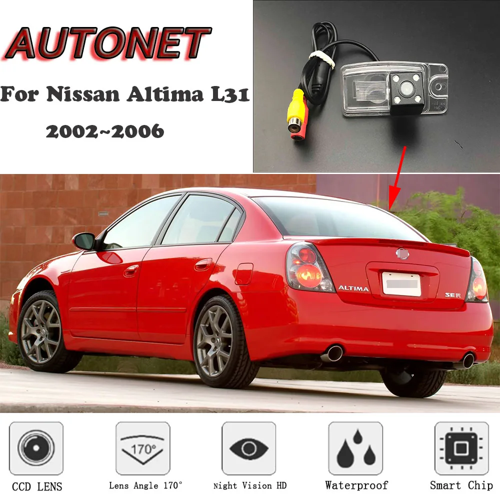 AUTONET HD Naktinio Matymo Atsarginės Galinio vaizdo kamera Nissan Altima L31 2002~2006 CCD (licenciją), veidrodinis Fotoaparatas, arba Laikiklis