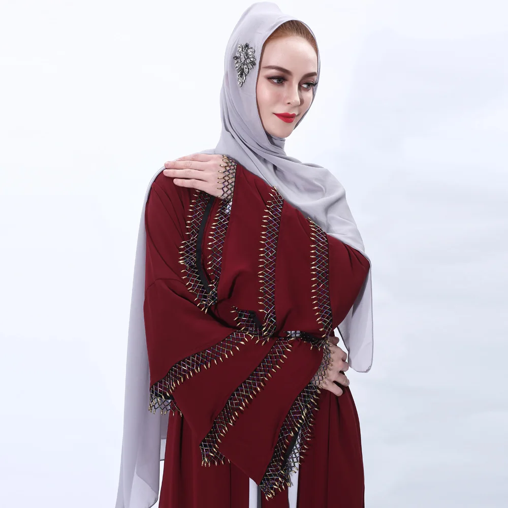 Abaja Kimono Hijab Musulmonų Suknelė Moterims Afrikos Saudo Arabų, Turkų Suknelės Kaftan Dubajus Caftan Kataro Islamo Drabužių Cardigan