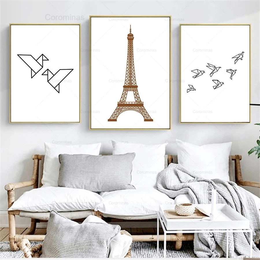 Abstraktūs Paveikslai Tapyba Geometrinis Paryžiaus Bokšto Plakatai Juoda Balta Pasaulio Žemėlapyje Hd Spaudinių Sienos Paveiksl Kambarį Apdaila
