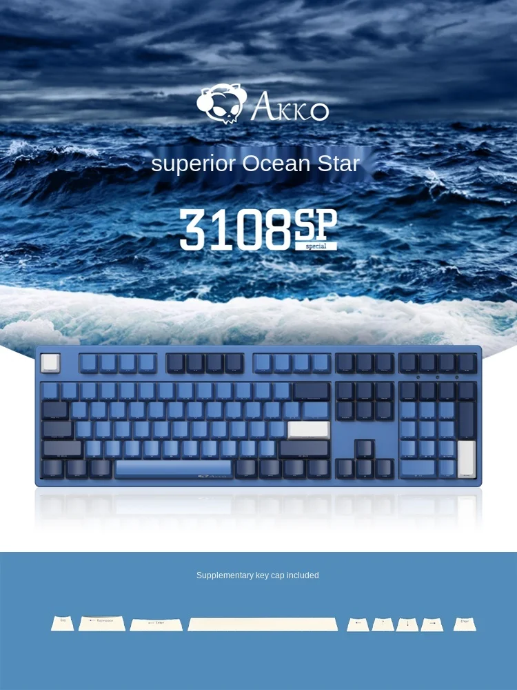 Akko 3108sp Ocean Star Žaidimų Mechaninė Klaviatūra 87key/108key Laidinio USB Tipo C 85% PBT Keycaps