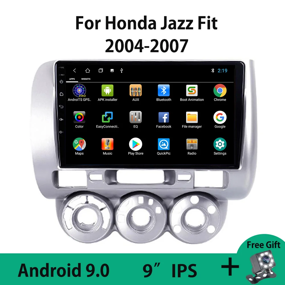 Android 9.0 Quad Core Automobilio Radijo Multimedia Player Galvos Vienetas Honda Jazz Tilptų 2004 m. 2005 m. 2006 m. 2007 Kairėje Ratai Wifi 2+32GB
