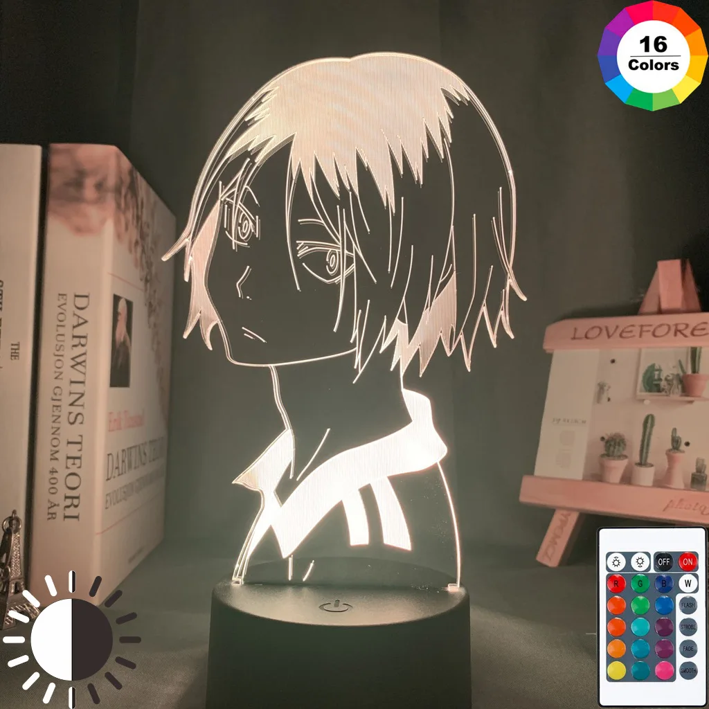 Anime Haikyuu Tinklinis nepilnamečių 3D LED naktinė lempa Dovana Bendrabutyje Miegamojo staliukas Lemputė dega Kambarys