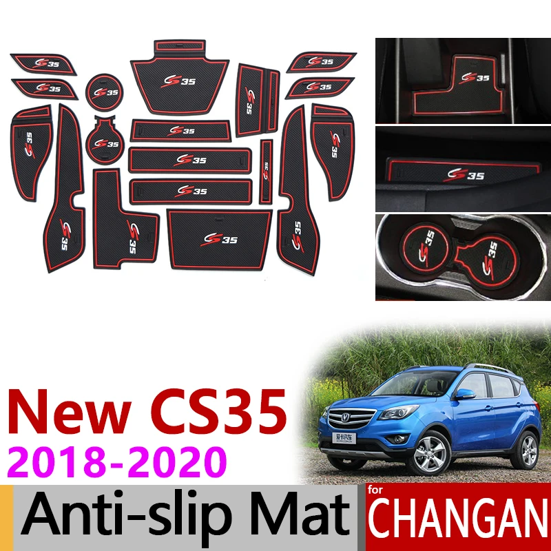 Anti-Slip Gumos Kilimėliai Vartų Angą Taurės Kilimėlis Changan Naujas CS35 2018 2019 2020 18pcs/set Reikmenys, Automobilių Lipdukai Automobilio Stiliaus