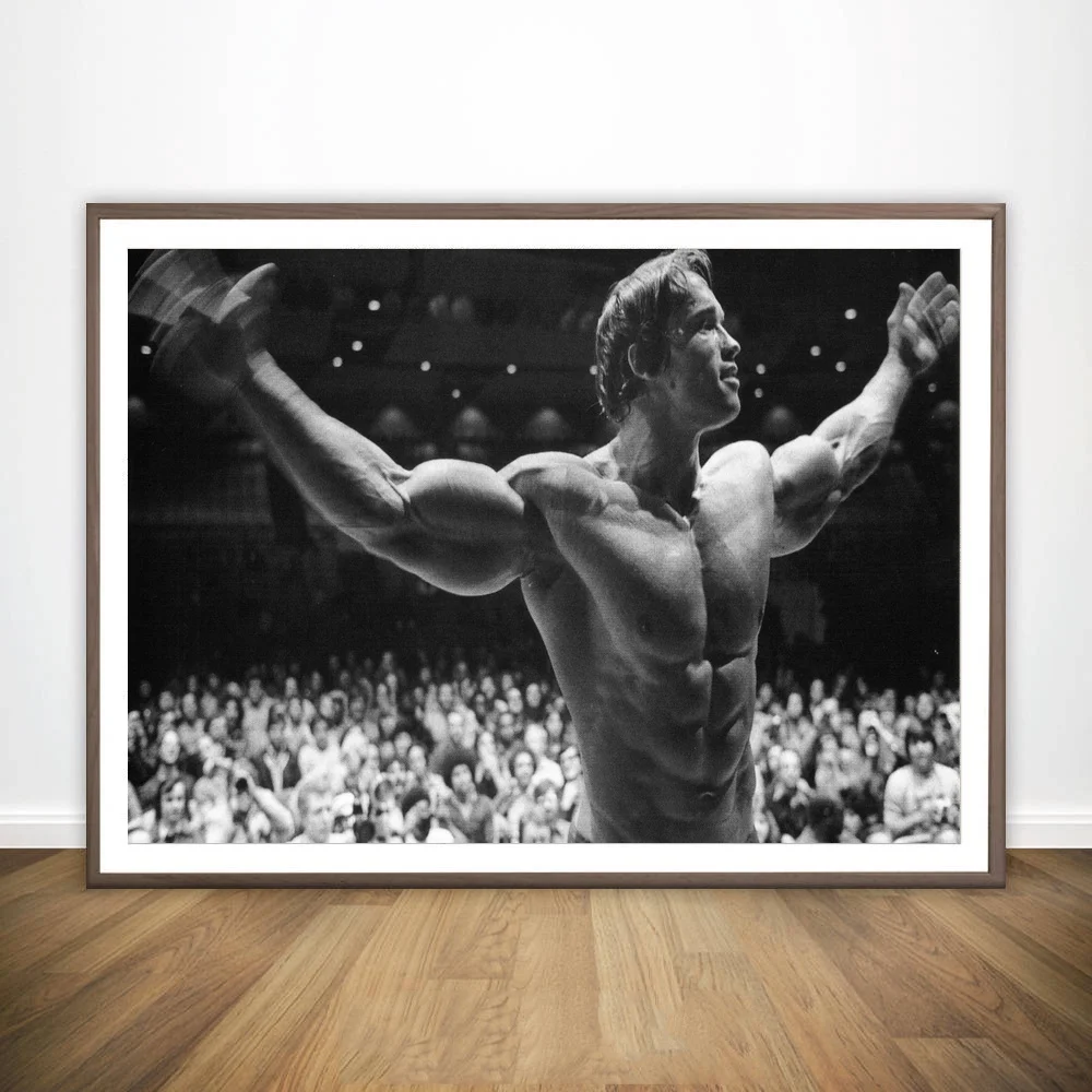 Arnoldas Schwarzeneggeris Kultūrizmo Motyvacijos Meno Šilko Plakato Spauda Fitneso Įkvepiantį Meno Plakatas Kambarį Be Rėmelio