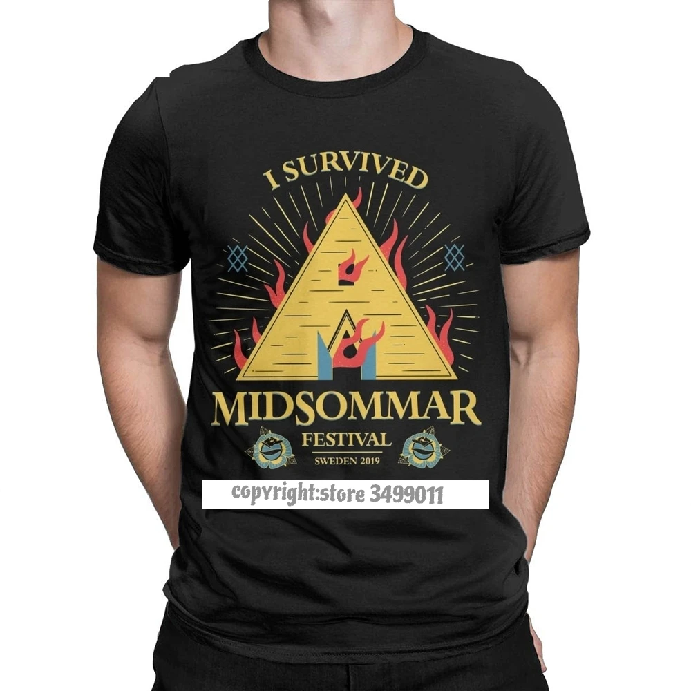 Atsitiktinis Paaukoti Midsommar Festivalis Tee Marškinėliai Vyrams Crewneck Medvilnės Tshirts Tees Spausdinimo Trumpas Rankovės