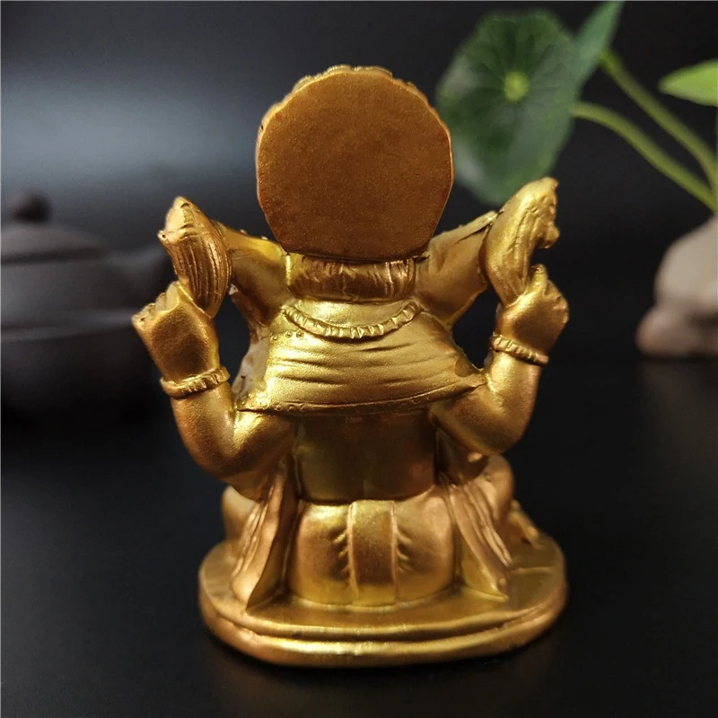 Aukso Ganeša Budos Statula Namas Sodo Puošmena Dervos Indijos Dramblių Dievo Skulptūra Figūrėlės Namų Dekoro Budos Statula Amatų