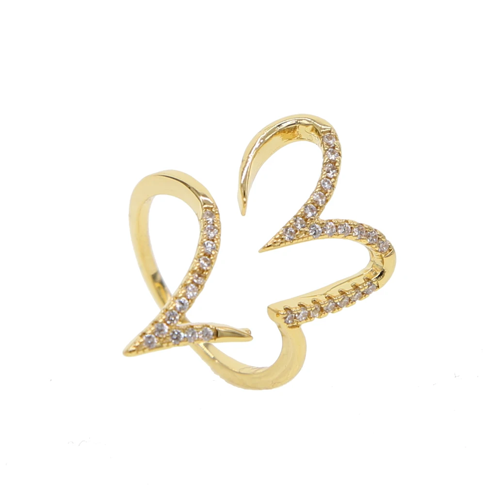 Aukso spalvos cz atviros širdies žiedas moterims 2019 valentino meilužis draugei, dovana, papuošalai, didmeninė pigūs