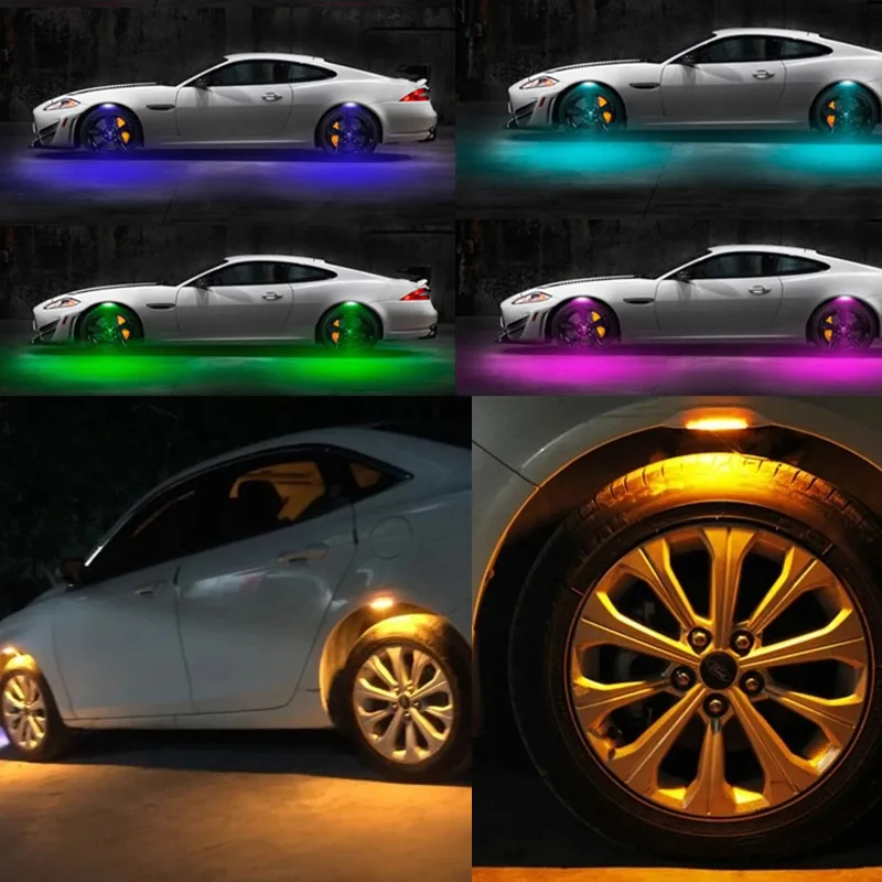 Automobilio Sparnas Varantys Antakių Šviesos APP kontrolės Raštas LED Žibintai Lempa, Rinkinys RGB Su 