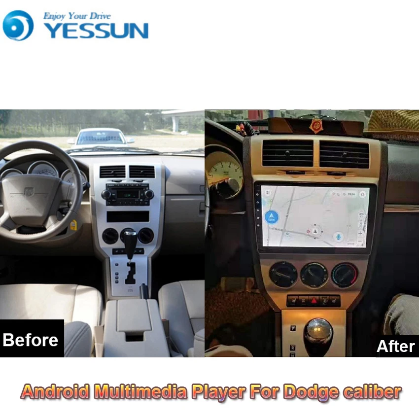 Automobilių Android 9.0 Multimedijos Grotuvo Dodge kalibro 2007-2009 GPS Navigacija Didelis Ekranas AUTO Radijo 