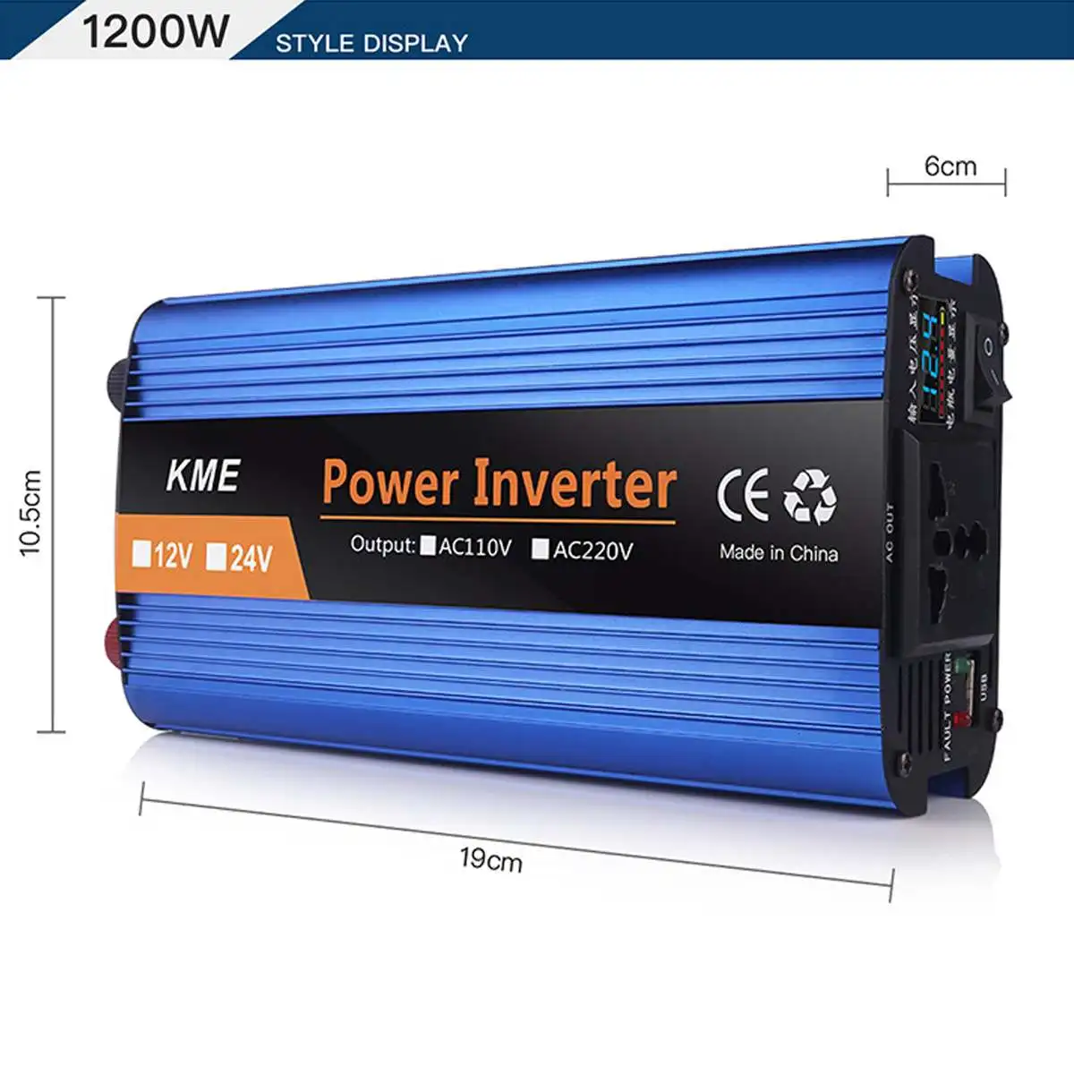Automobilių Solar Power Inverter 12/24V 110/220V 4000W Piko Įtampos Keitiklio Transformatorius Inversor Modifikuotų Sinusinės Bangos+LCD Ekranas