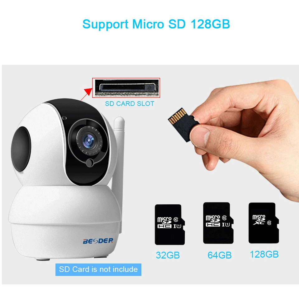 BESDER Smart Mini Pan/Tilt IP Kameros, WiFi 1080P Indoor Dome Camera IP Belaidžio Dviejų krypčių Garso, Judesio Signalizacijos IR Naktį Kūdikio stebėjimo