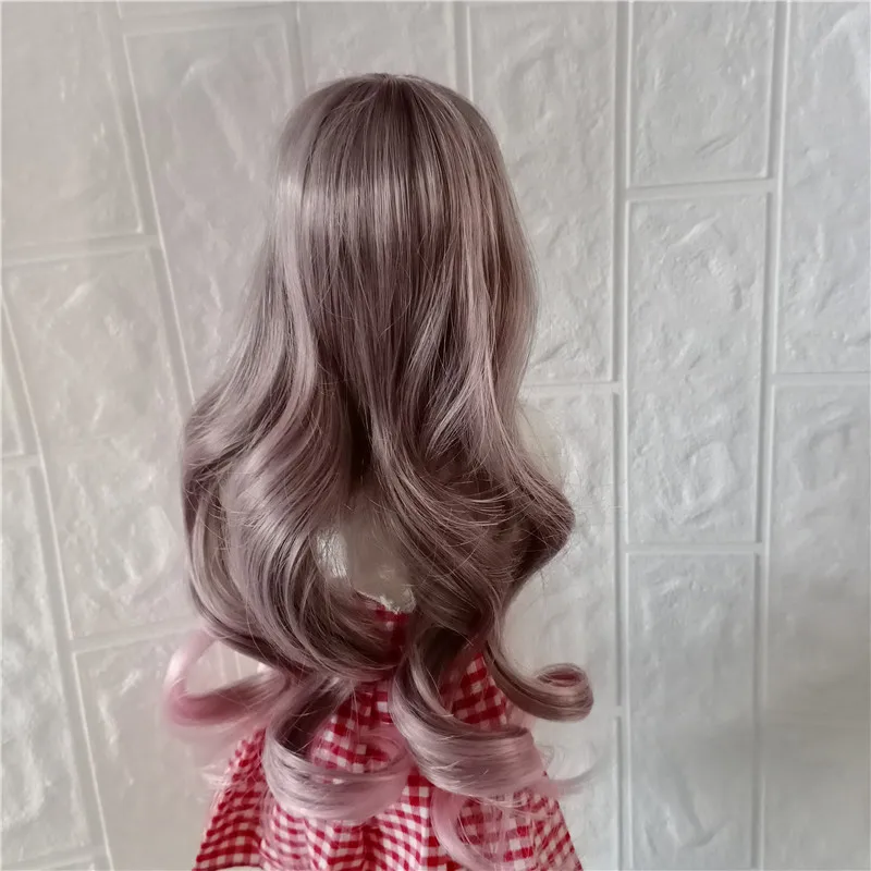 BJD SD 1/3 1/4 1/6 lėlės perukas lobed mergina 60cm pilkos spalvos milteliai išnyks garbanoti plaukai