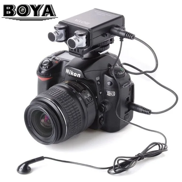 BOYA BY-SM80 Stereo Vaizdo Mikrofonas su prekinis, galinis Stiklo Canon už Nikon Sony DSLR Kamera, Mikrofonas, vaizdo Kamera